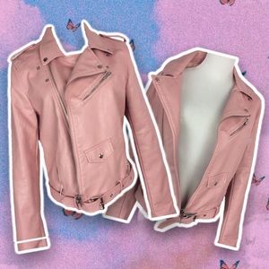 Pink faux leather jacket
